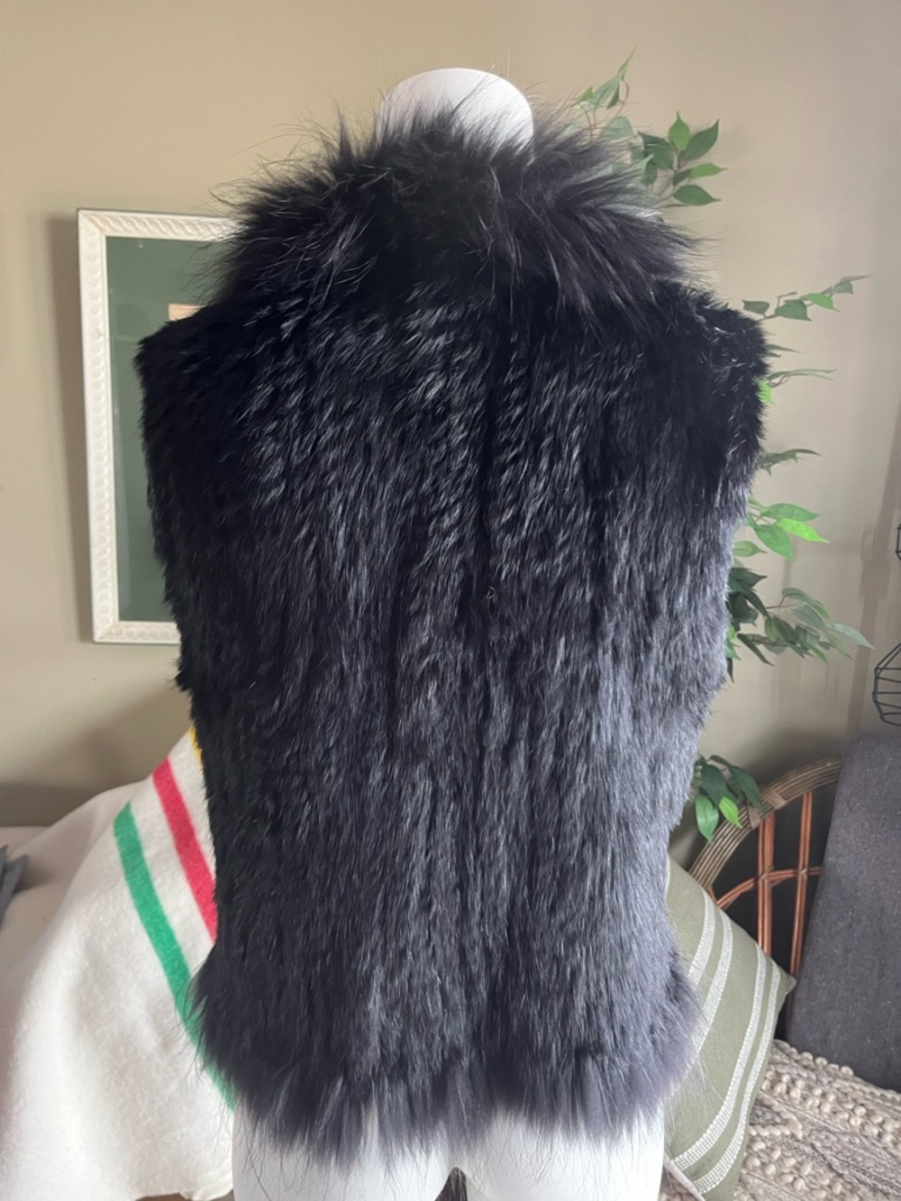 NC Denmark Anna Fur Vest in Black - Picture 3 of 6